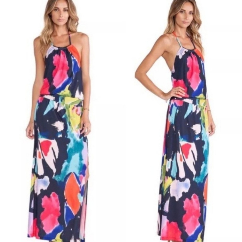 Trina Turk Shirley Halter Maxi Dress, Size 10